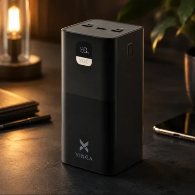 Батарея універсальна Vinga 50000 mAh 22.5W Display Black (VPBB5022)