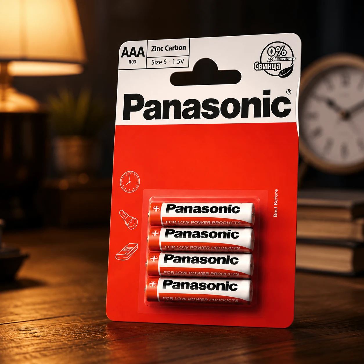 Батарейка PANASONIC R03 Zinc-Carbon 1x4 шт. — Батарейки, годинники, лампи
