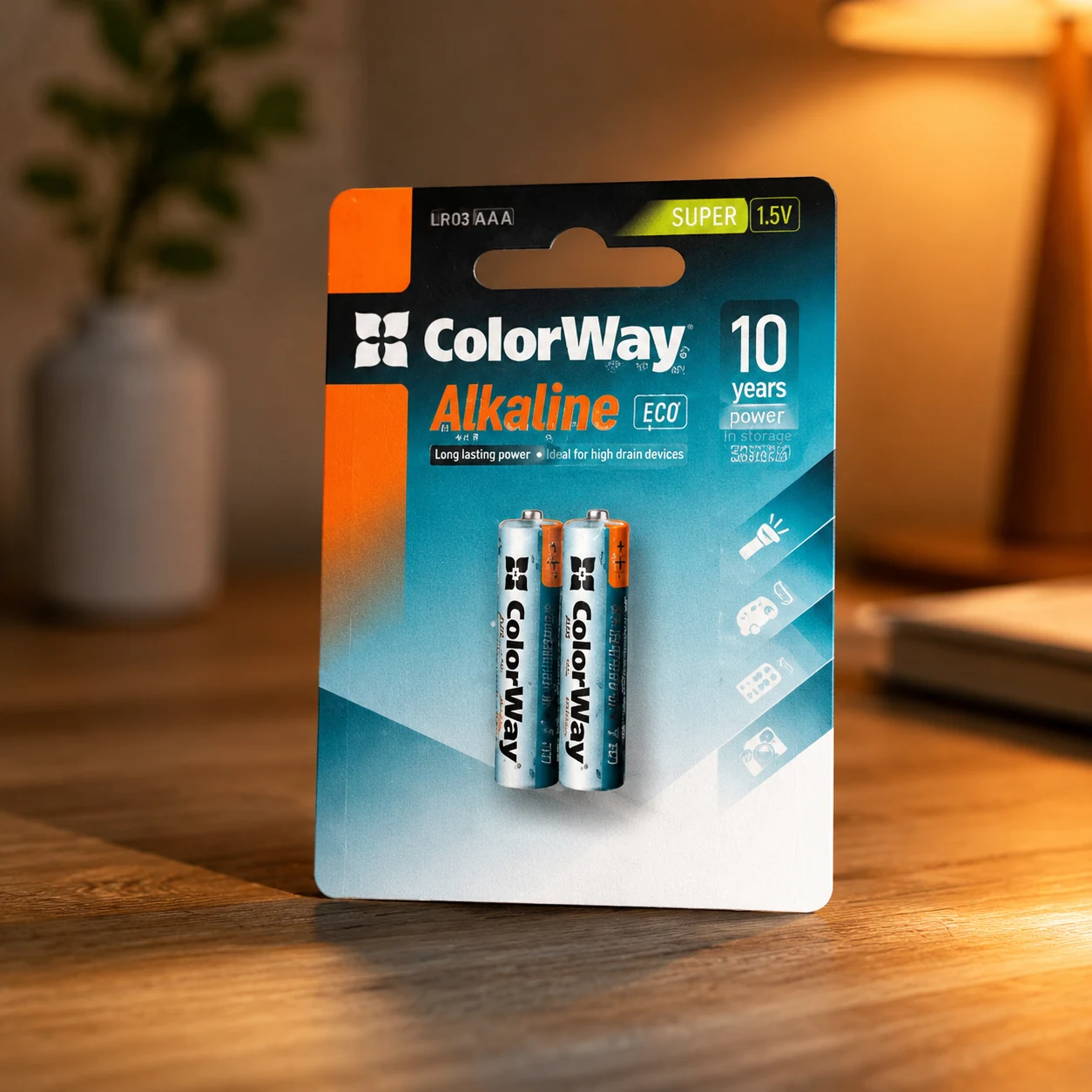 Батарейка СolorWay Alkaline Power лужні AAA (2шт) blister — Батарейки, годинники, лампи