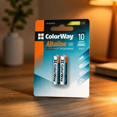 Батарейка СolorWay Alkaline Power лужні AAA (2шт) blister