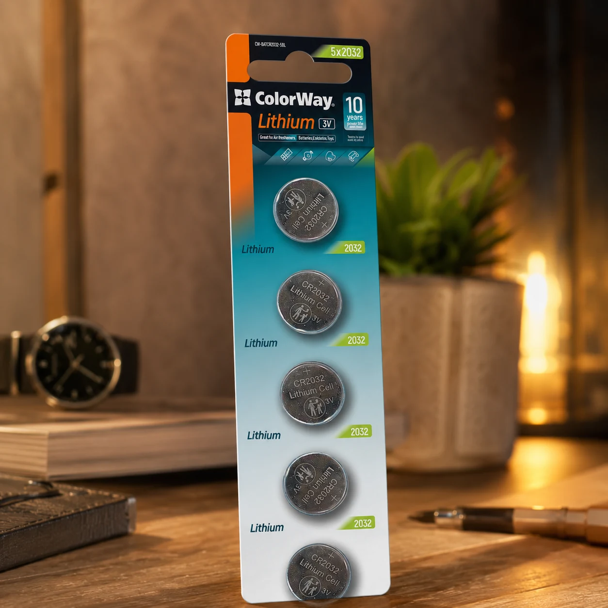 Батарейка СolorWay Lithium Power літієві CR2032 (5шт) blister — Батарейки, годинники, лампи