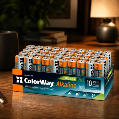 Батарейки СolorWay Alkaline Power лужні AAA (40шт) colour box