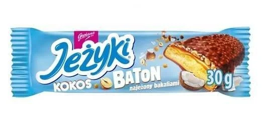 Батончик Jezyki з Карамеллю та Кокосовою стружкою у молочному шоколаді 30г — фото 2