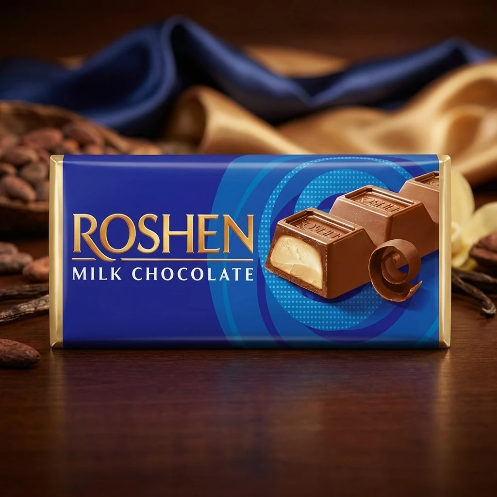 Батончик Roshen молочно-шоколадний з начинкою крем-брюле 38г