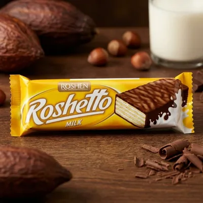Батончик вафельний Milk Roshetto Roshen 34г