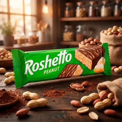Батончик вафельний Peanut Roshetto Roshen 34г