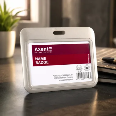 Бейдж горизонтальний сірий Axtent 4500h-03-a