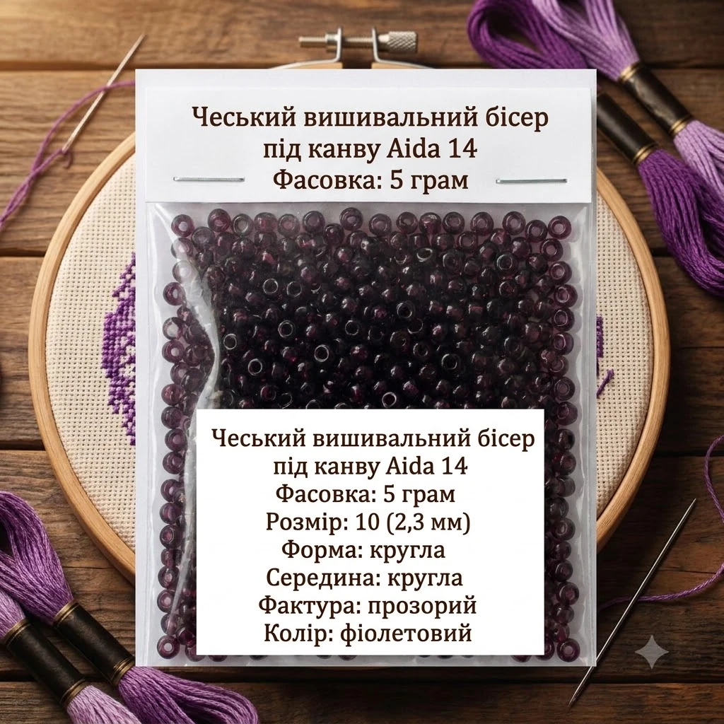 Бісер фіолетовий, 20080, 5г, Preciosa