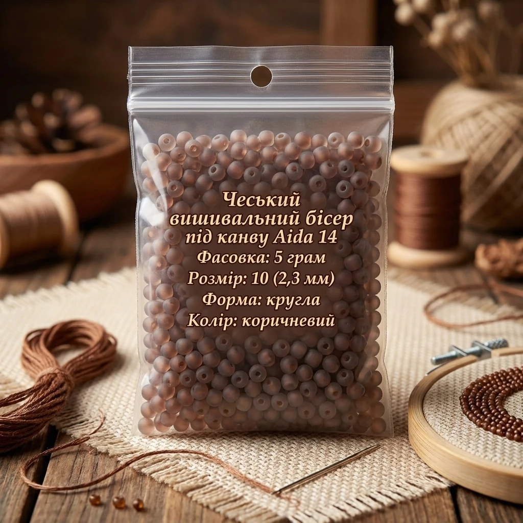 Бісер коричневий матовий, 38318, 5г, Preciosa