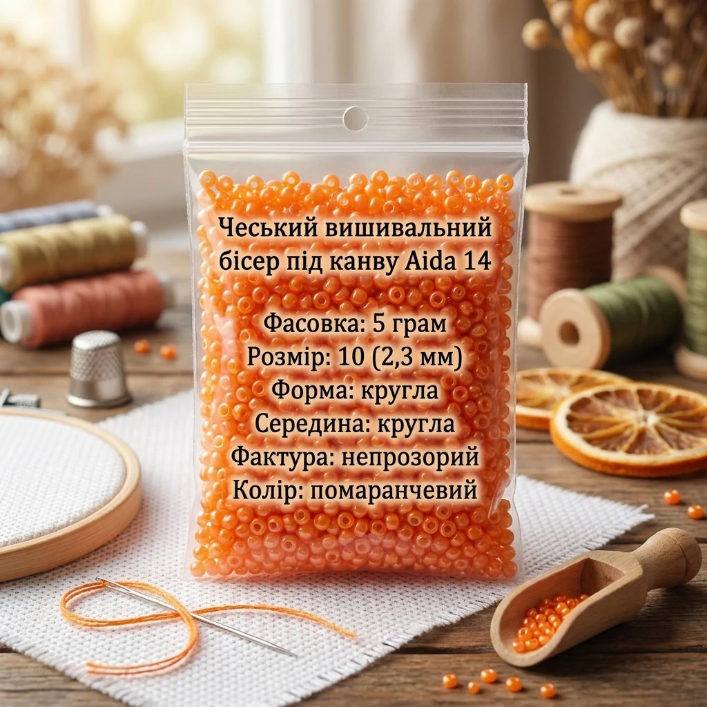Бісер помаранчевий, 17389, 5г, Preciosa