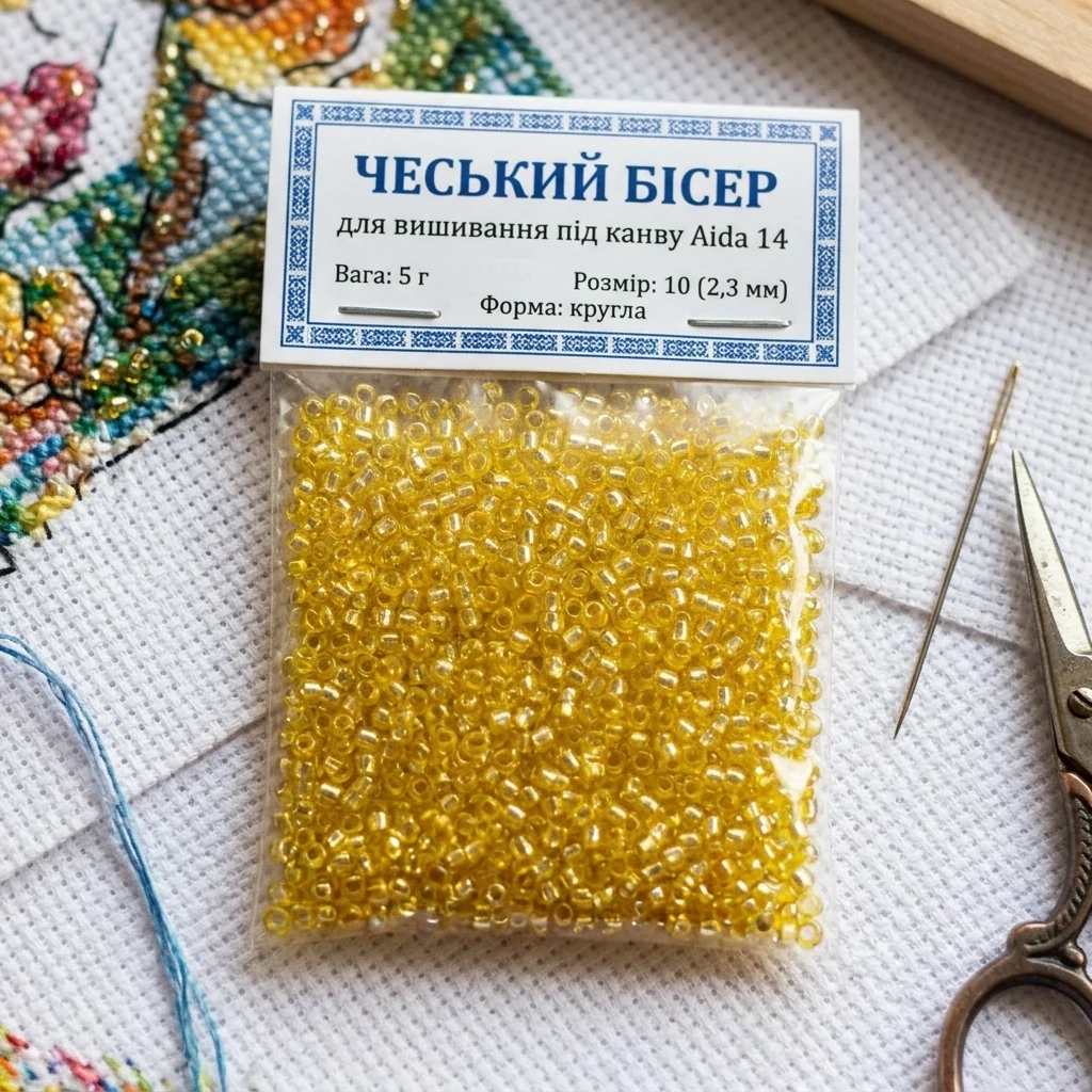 Бісер жовтий, 08286, 5г, Preciosa