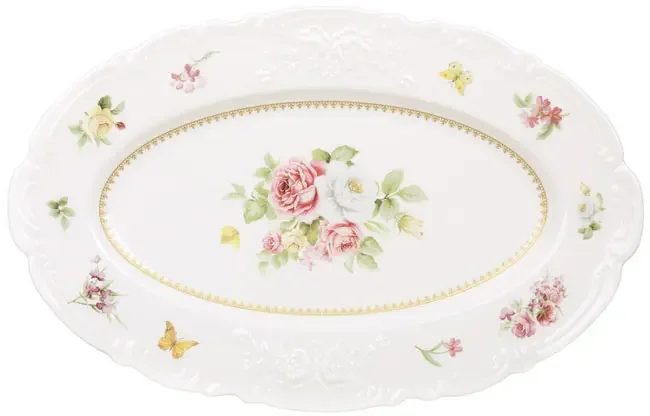 Блюдо керамічне "Chateau Roses Collection" 33*21 см