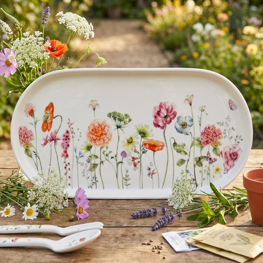 Блюдо керамічне "Flower Garden" 30*16*2,5 см