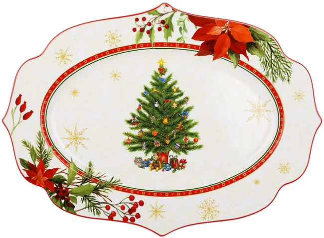 Блюдо Санта з подарунками 35*25*2,5 см