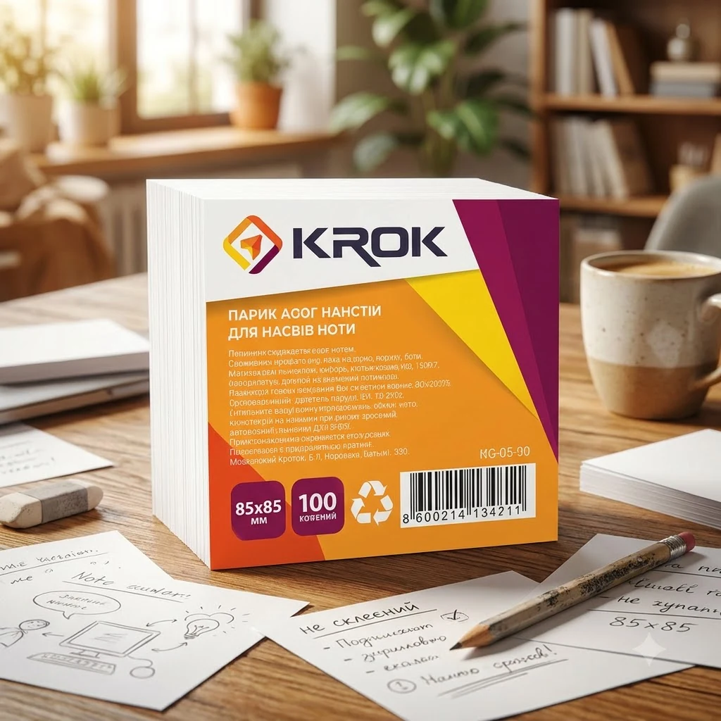 Блок паперу білий 85*85 300 аркушів, не склеєні KR-1111