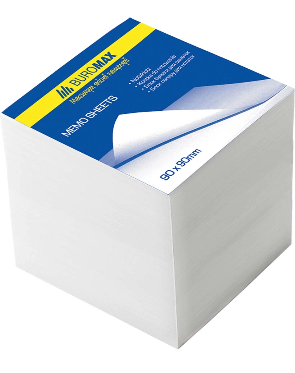Блок паперу Buromax білий неклеєний 90х90х90мм ВМ.2219 — фото 2