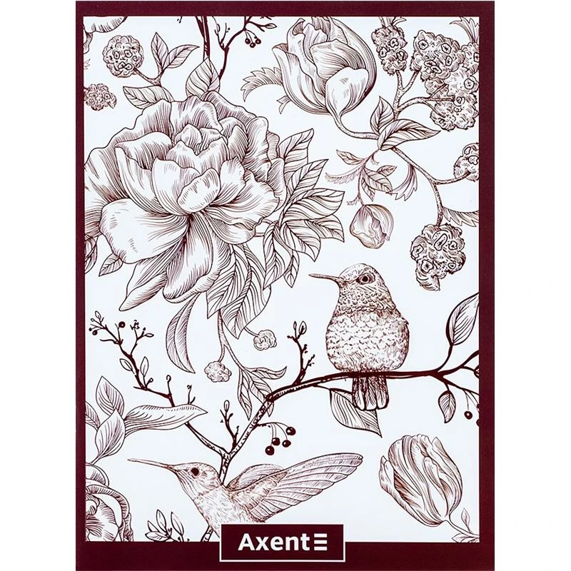 Блокнот А4 Axent клітинка бордовий 48 аркушів — Блокноти та щоденники