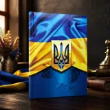 Блокнот А5 Buromax Ukraine 80 аркушів клітинка тверда з поролоном темно-синя BM.24582101-03 — фото 1
