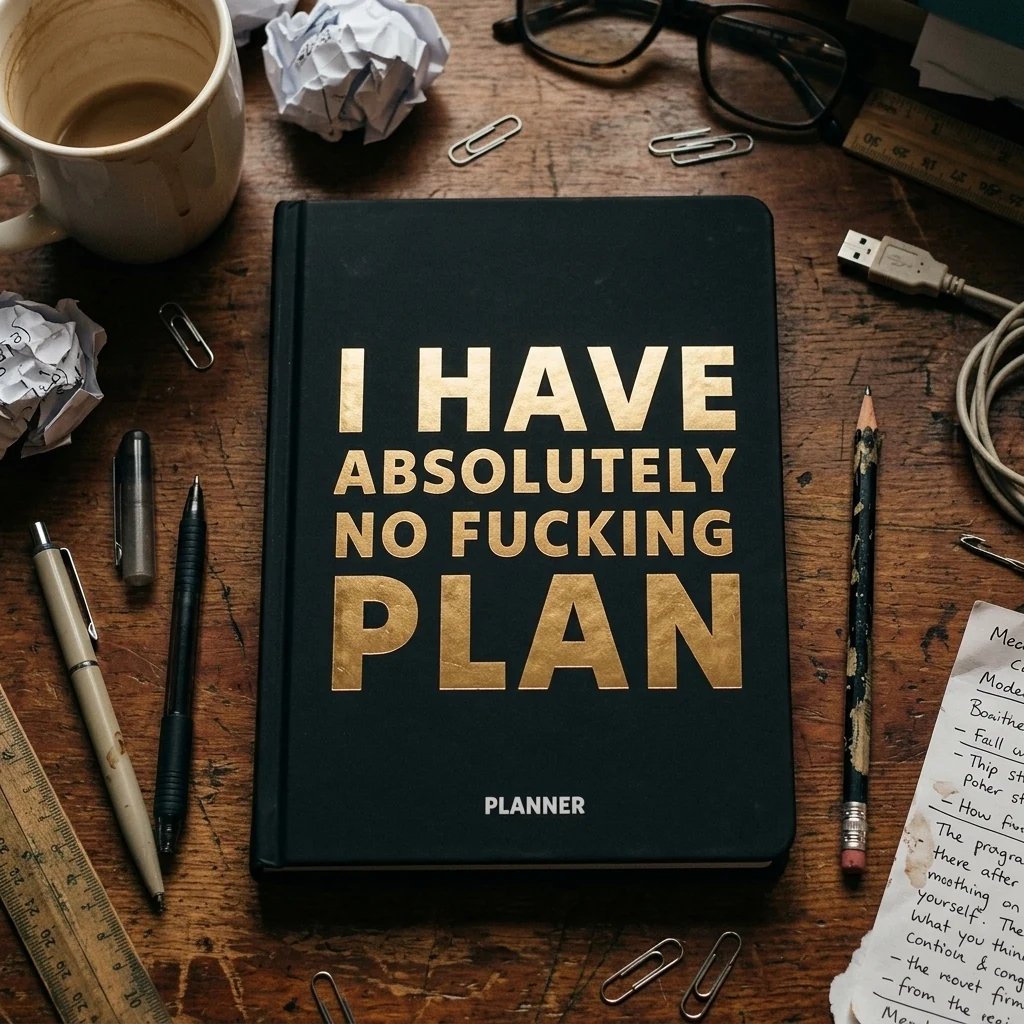 Блокнот для планування "I HAVE ABSOLUTELY NO PLAN" чорний