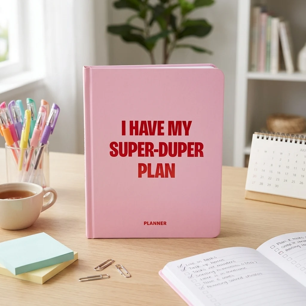 Блокнот для планування "I HAVE MY SUPER-DUPER PLAN" рожевий