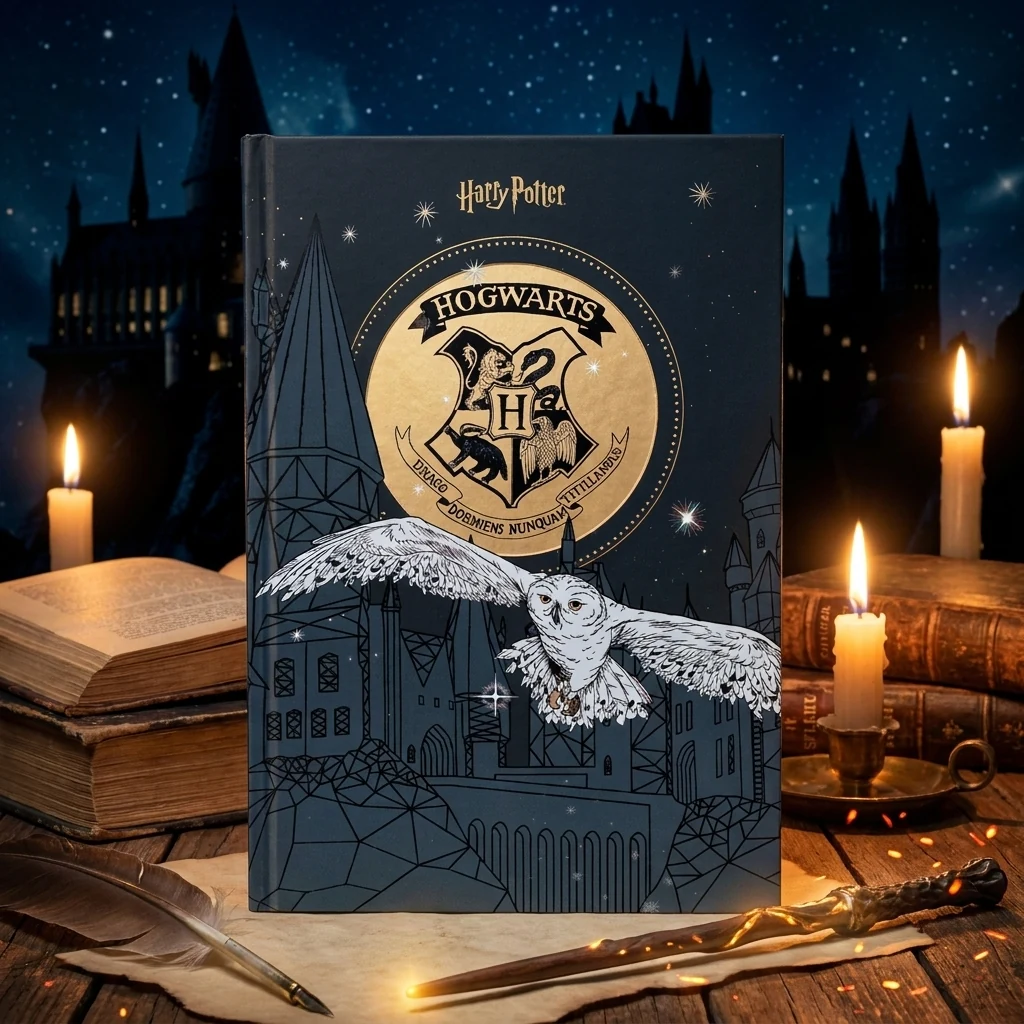 Блокнот клеєний А5 50 аркушів, клітинка, обкладинка картон, Harry Potter Kite
