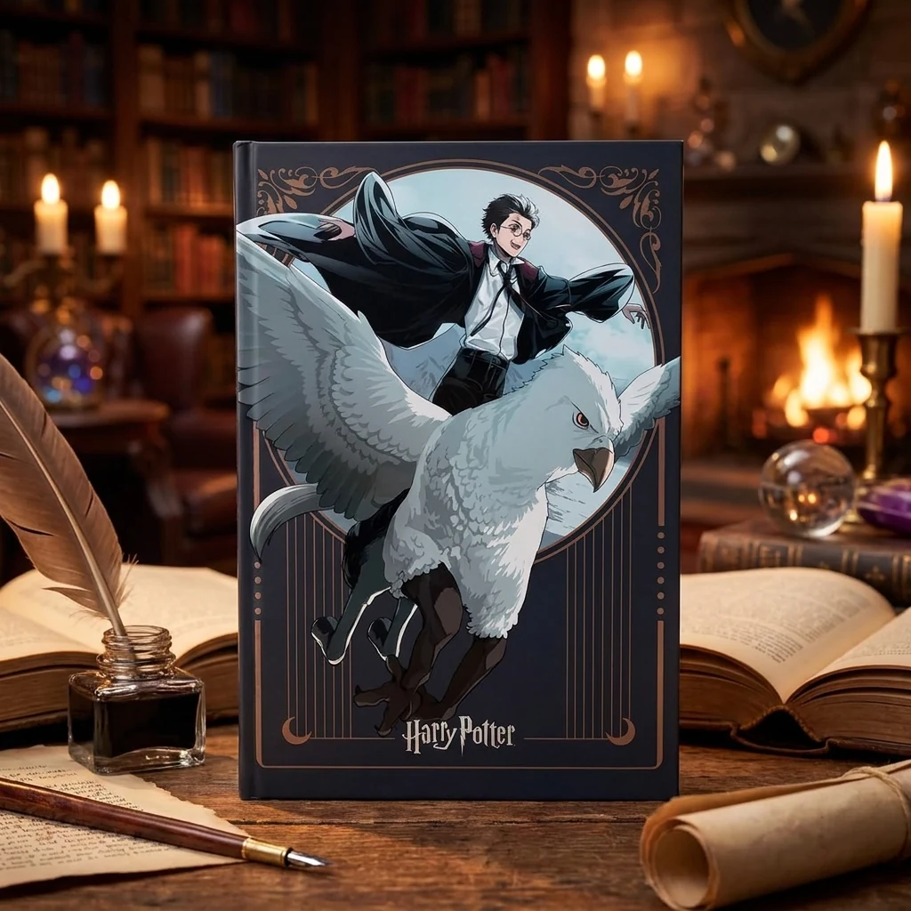 Блокнот клеєний А5 50 аркушів, клітинка, обкладинка картон, Harry Potter Kite