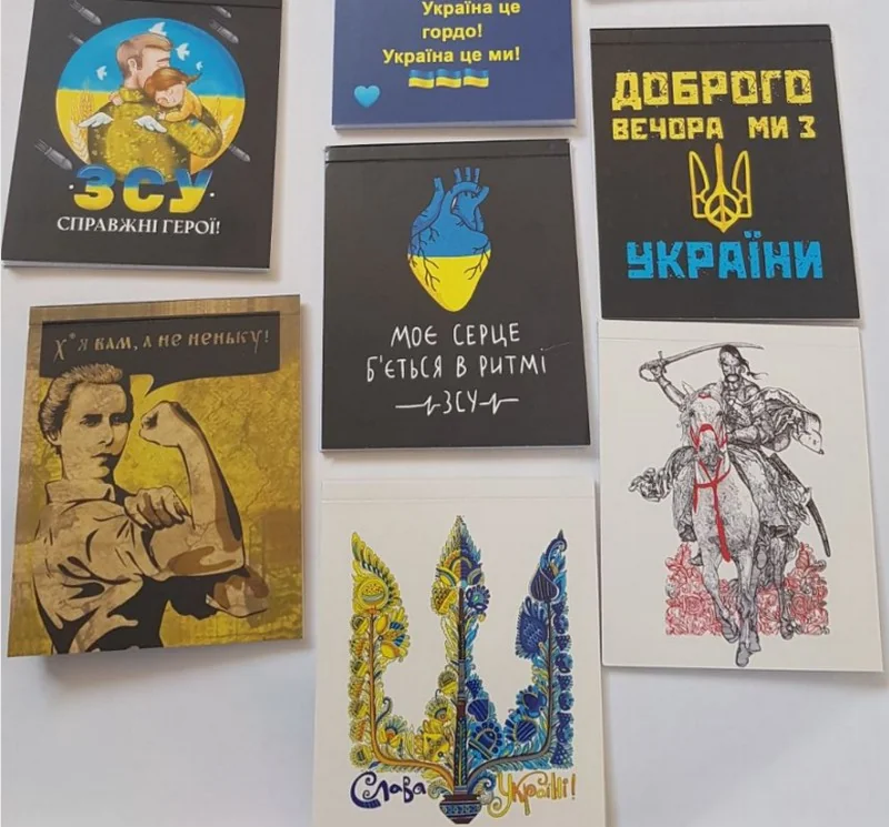 Блокнот клеєний А6 40 аркушів, клітинка, обкладинка картон, Україна — фото 3