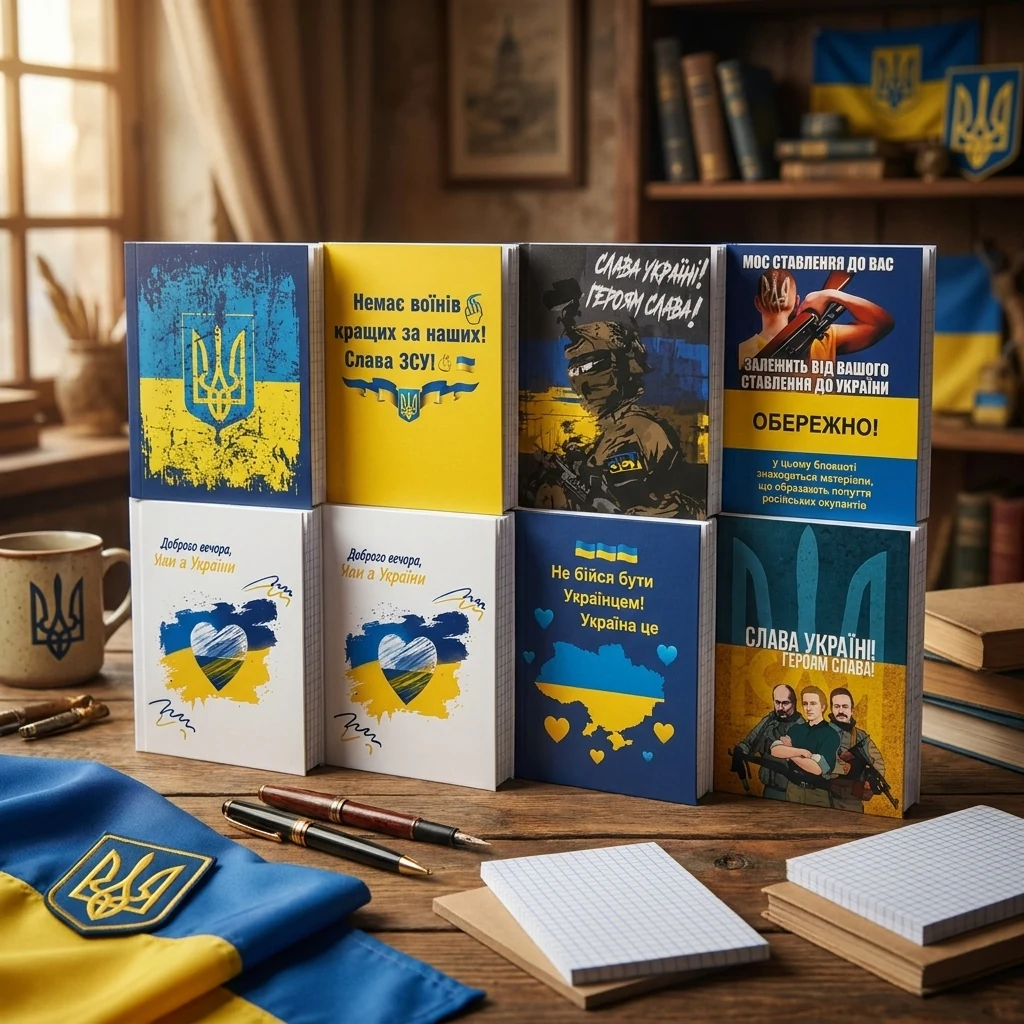 Блокнот клеєний А6 40 аркушів, клітинка, обкладинка картон, Україна