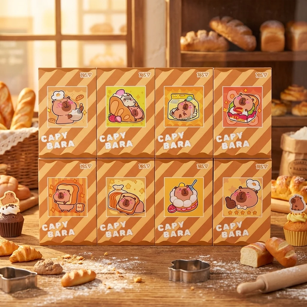 Блокнот клеєний А7 48 аркушів клітинка, обкладинка картон, "Capy Bakery" YES