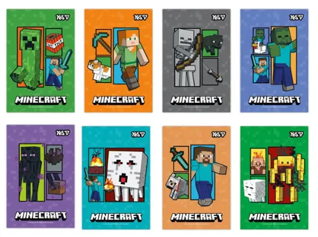 Блокнот клеєний А7 48 аркушів клітинка, обкладинка картон, "Minecraft" YES