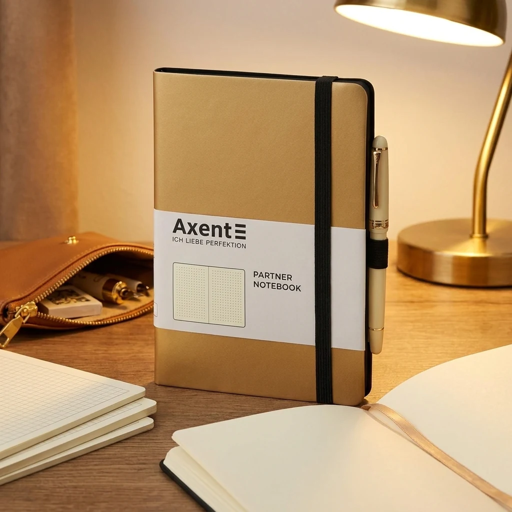 Блокнот на гумці А5 96 аркушів, блок у крапку Axent Partner Soft