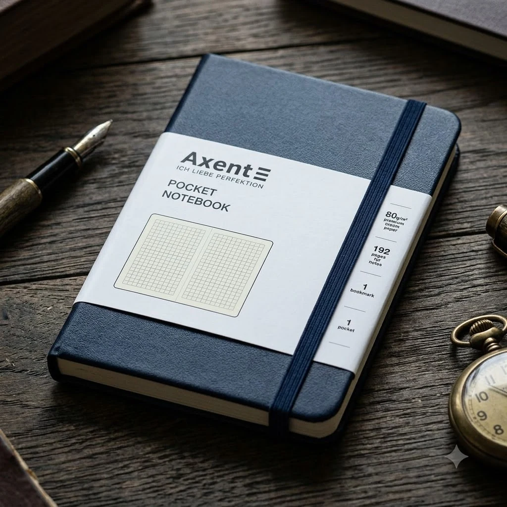 Блокнот на гумці А6 96 аркушів, клітинка Axent Partner