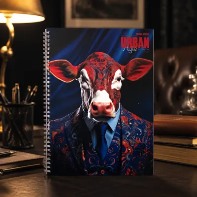 Блокнот на пружині А4 Офіс Центр Bull on style 96 аркушів клітинка офсет ОС-96008