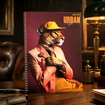 Блокнот на пружині А4 Офіс Центр Elegant lioness 96 аркушів клітинка офсет ОС-96003