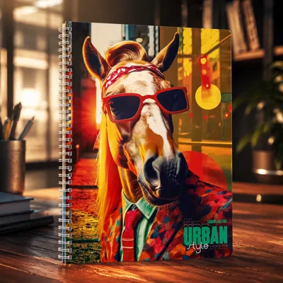Блокнот на пружині А4 Офіс Центр Stylish horse: Rap on rails 96 аркушів клітинка офсет ОС-96010