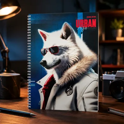 Блокнот на пружині А4 Офіс Центр White wolf 96 аркушів клітинка офсет ОС-96001