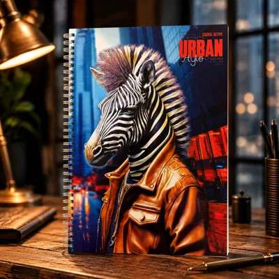Блокнот на пружині А4 Офіс Центр Zebra in leather: Wild urban style 96 аркушів клітинка офсет ОС-96009
