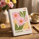 Блокнот на пружині А5 Yes 80 аркушів Flowers 152292 — фото 1