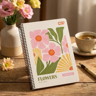 Блокнот на пружині А5 Yes 80 аркушів Flowers 152292