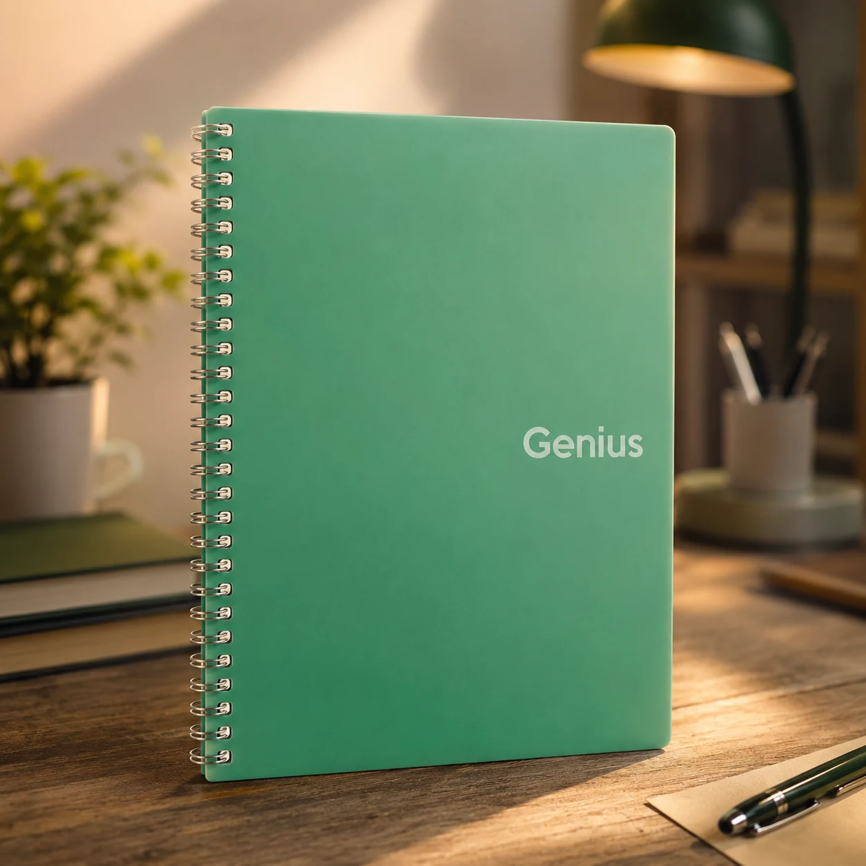 Блокнот на спіралі А5 Genius 80 аркушів клітинка пластик — Блокноти та щоденники