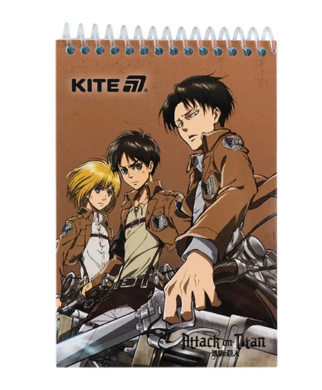 Блокнот на спіралі А6 48 чистих аркушів "Attack on Titan" Kite