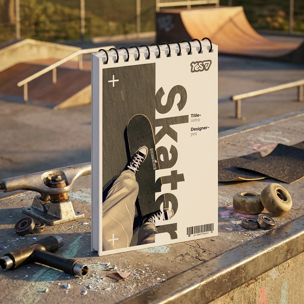 Блокнот на спіралі А6 80 аркушів, клітинка "Skater" YES