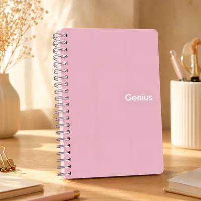 Блокнот на спіралі A6 Genius 80 аркушiв клітинка пластик Пастель A6-080-6805K