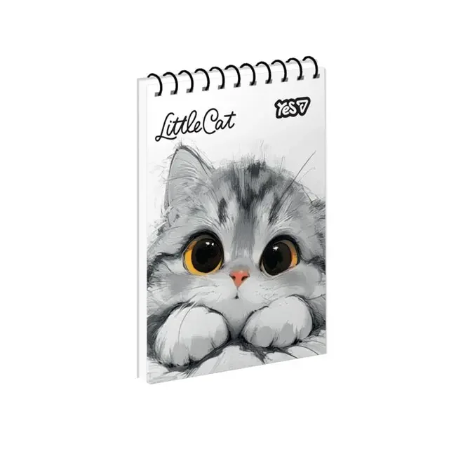 Блокнот на спіралі А7 80 аркушів, клітинка "Cute cet" YES