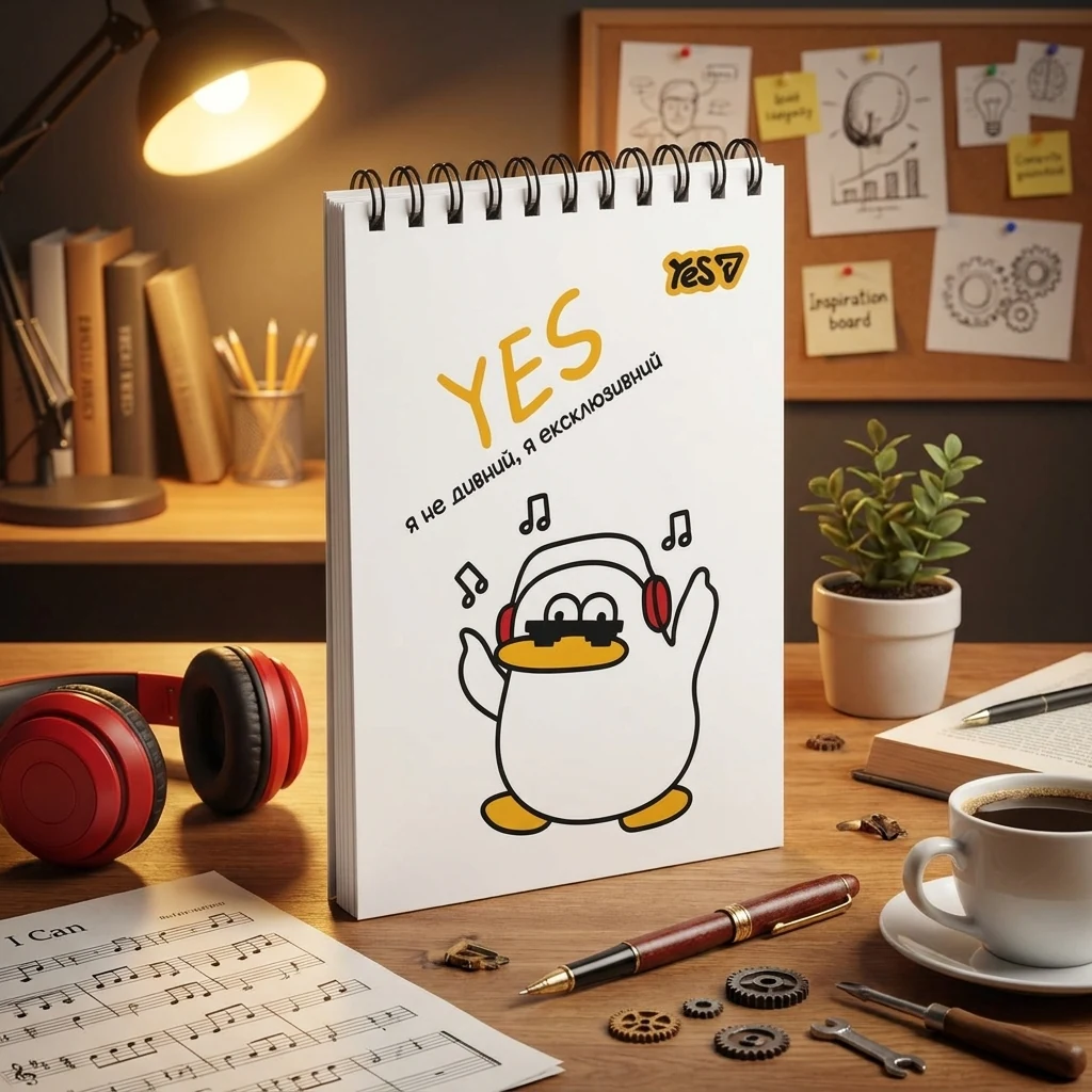 Блокнот на спіралі А7 80 аркушів, клітинка "I Can" YES