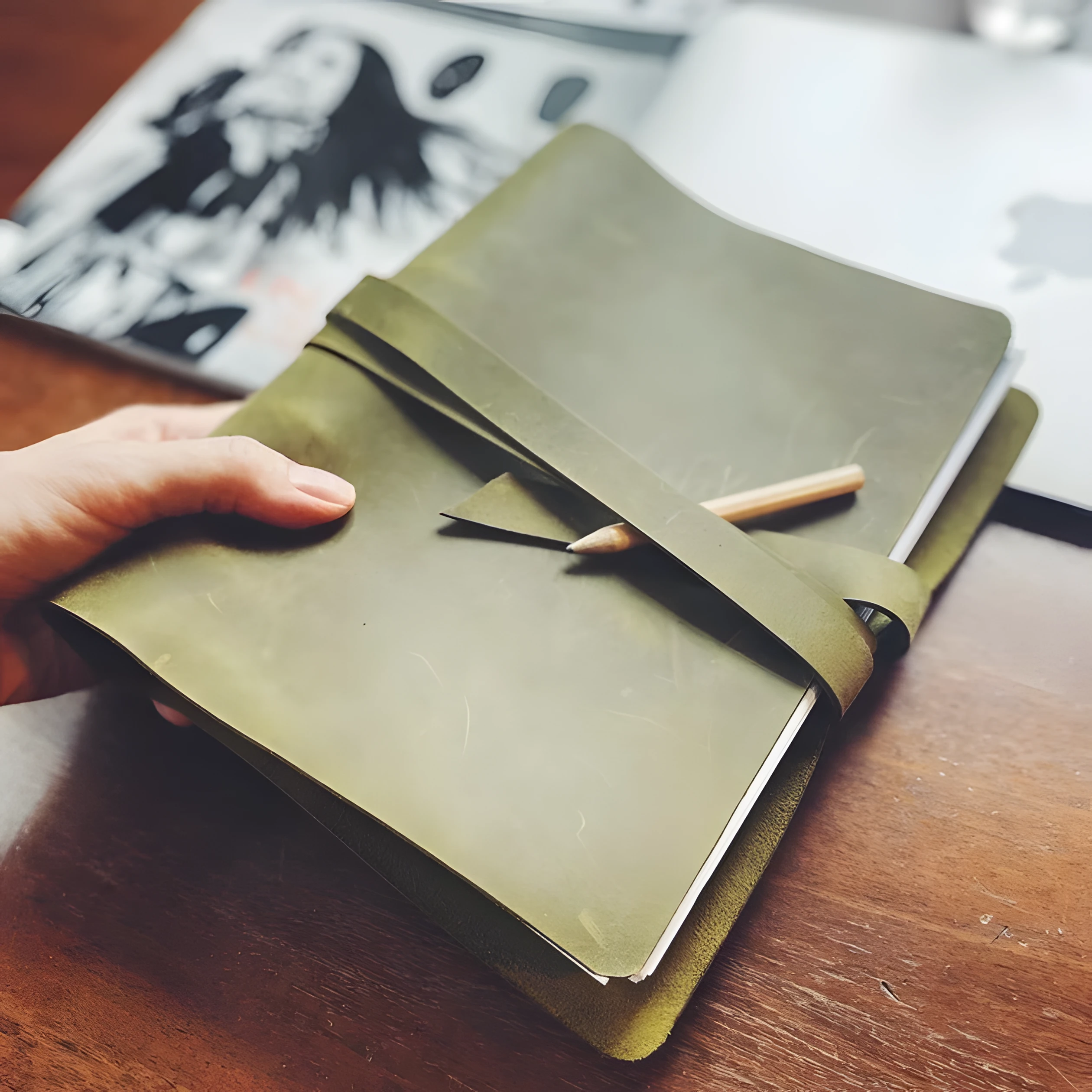 Блокнот Professional journals натуральна шкіра Аляска зелений — Блокноти та щоденники