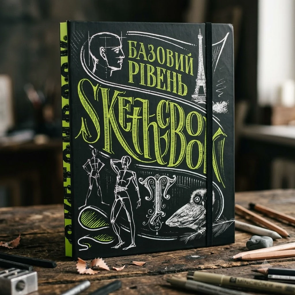 Блокнот-sketchbook.Базовий рівень. умбра обкладинка. Око