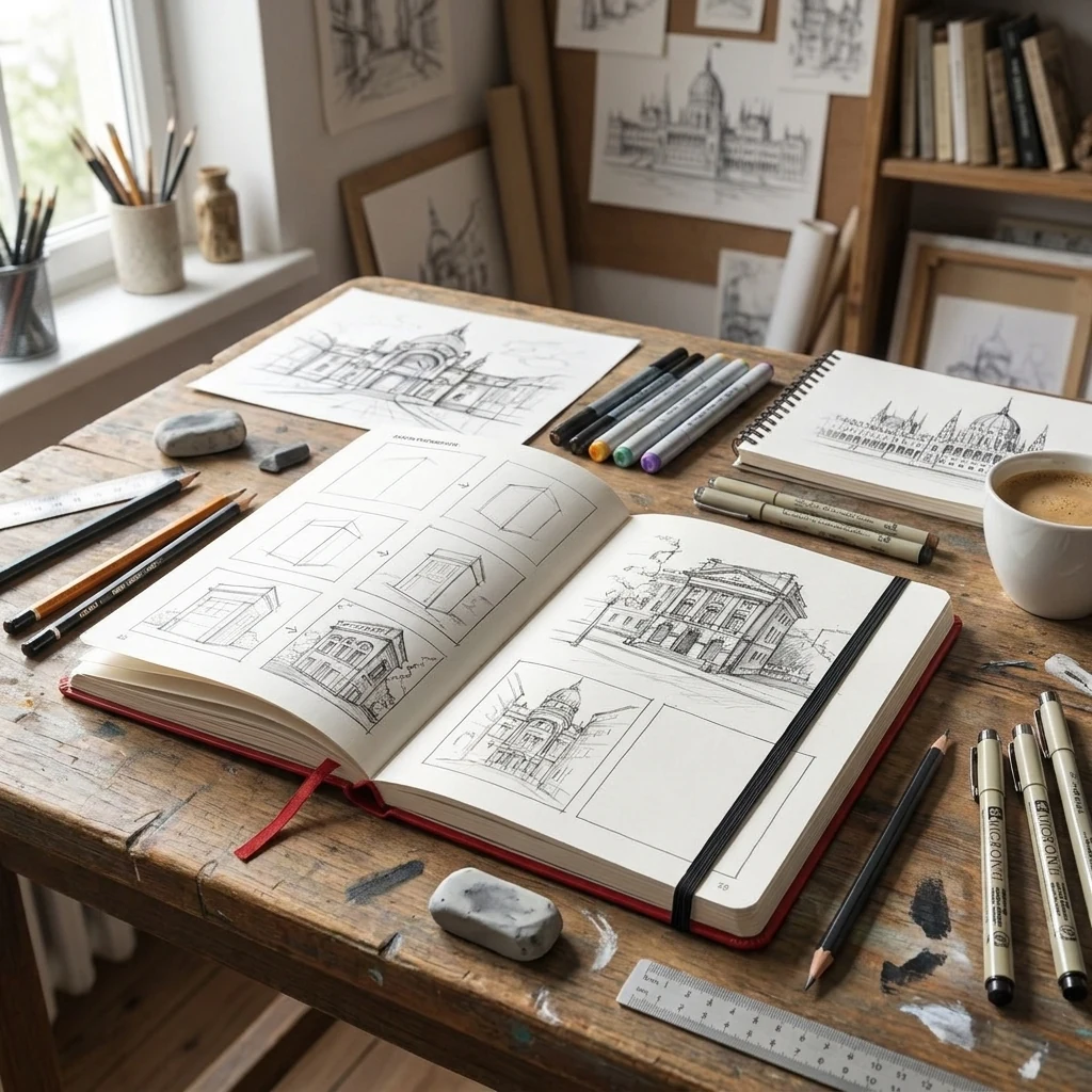Блокнот-sketchbook. Малюємо архітектуру. Базові навички