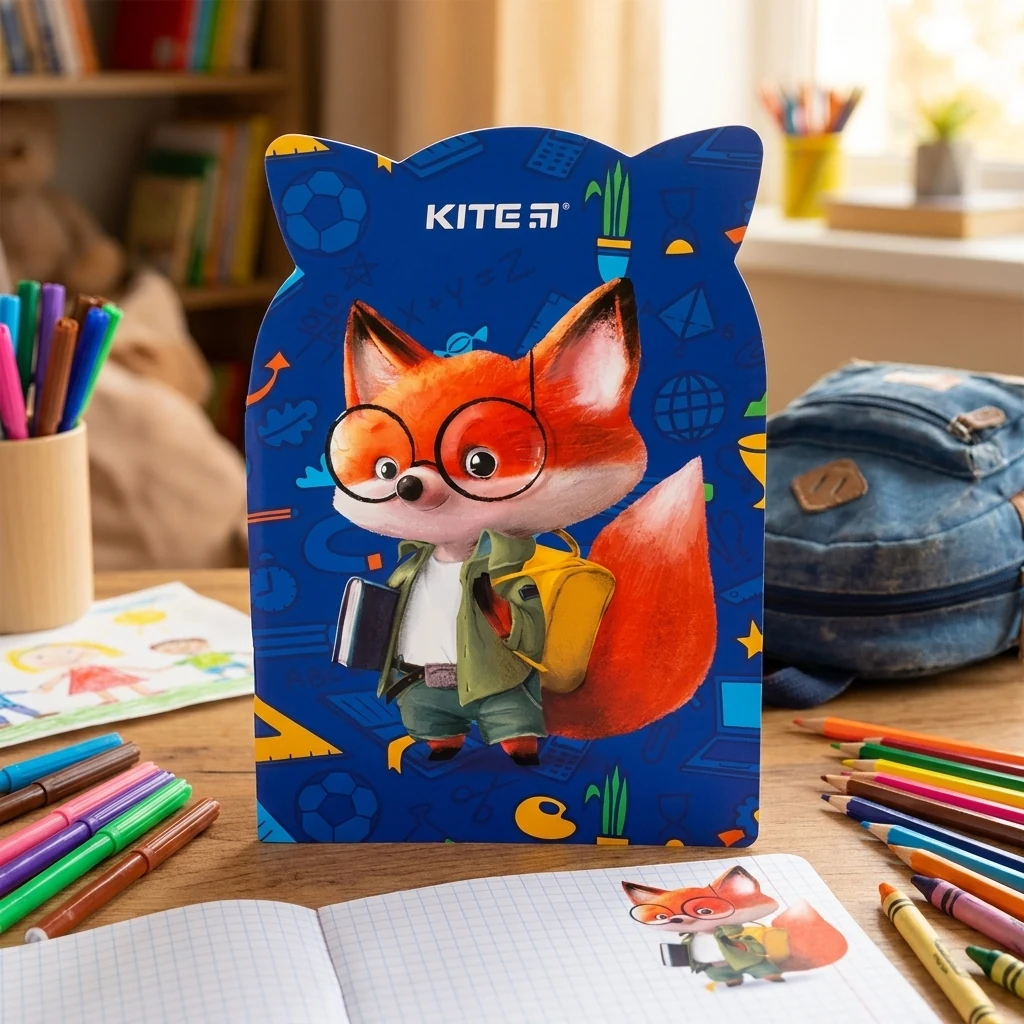Блокнот В6 Kite 48 аркушів мяка обкладинка скоба Smart fox K24-461-3