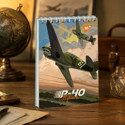 Блокнот YES А6 80 аркушів одинарна спіраль Planes